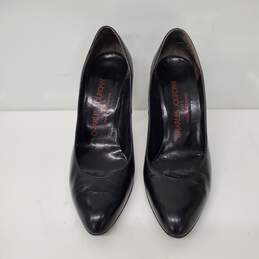 VTG Charles Jourdan Black Leather Heel Pumps Size 6B
