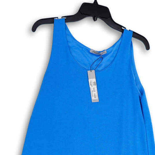 NWT Womens Blue Scoop Neck Sleeveless Pullover Tank Dress Size Small image number 3