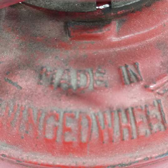 Vintage Winged Wheel Red Metal Oil Lamp No. 500 image number 6