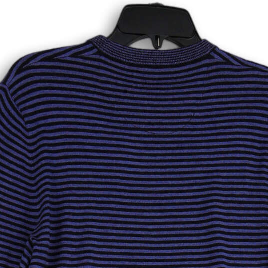 NWT Mens Blue Striped Long Sleeve Crew Neck Pullover Sweater Size Medium image number 4