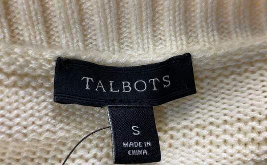 Talbots Women's Ivory Cable Knit Sweater- S NWT image number 3
