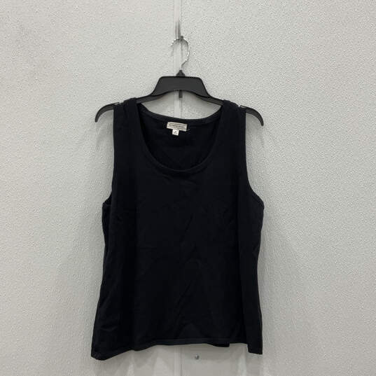Womens Black Sleeveless Scoop Neck Classic Pullover Tank Top Size Medium image number 1