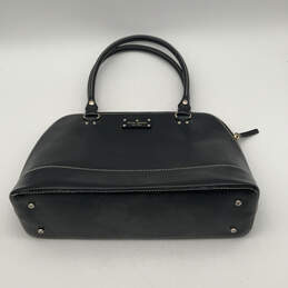 Womens Wellesley Rachelle Black Leather Double Handles Satchel Bag
