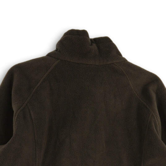 Womens Brown Mock Neck Long Sleeve Fleece Full-Zip Jacket Size 2X image number 4