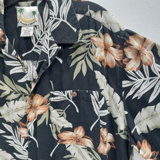 Banana Cabana Men's Floral Hawaiian Button Up Shirt Size XL image number 3