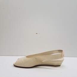 Andrea Pfister Italy Beige Leather Slingback Sandal Shoes Size 8 M alternative image