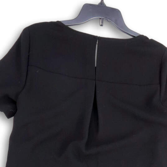 Womens Black Key Hole Back Round Neck Short Sleeve A-Line Dress Size 6 image number 3
