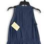 NWT Boston Proper Womens Blue Denim Fringe Sleeveless Wrap Dress Size XS image number 4