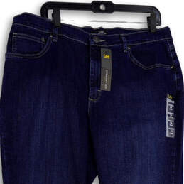 NWT Womens Blue Medium Wash Mid Rise Denim Straight Leg Jeans Size 16 Short alternative image