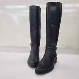 Aquatalia Women's Nastia Black Leather Knee High Riding Boots Size 6.5 alternative image