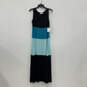 NWT Womens Black Blue Colorblock Sleeveless Scoop Neck Maxi Dress Size 12 image number 1