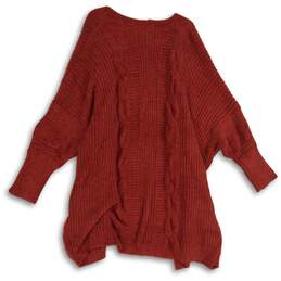 NWT Maurices Womens Red Knitted Long Sleeve Open Front Cardigan Sweater Size 3X alternative image