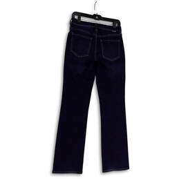 Womens Blue Dark Wash Stretch Pocket Flat Front Straight Leg Jeans Size 27 alternative image