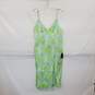 Lulus Mint Green & Blue Floral Patterned Midi Slip Dress WM Size XL NWT image number 1