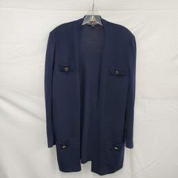 ST. John's Basic's WM's Cardigan Navy Blue Sweater Size SM