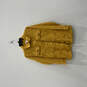 Womens Yellow Collared Long Sleeve Pockets Button Front Jacket Size PS image number 1