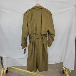 Pier 91 Vintage Olive Green Lined Belted Long Trench Coat MN Size 42 Tall NWT alternative image