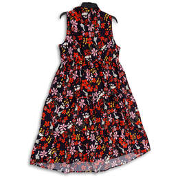 NWT Womens Multicolor Floral Sleeveless Smocked A-Line Dress Size 14-16 alternative image