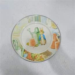Golden Rabbit Beatrix Potter Enamelware Peter Rabbit Child Dish Set Plate Cup Bowl W/ Lid IOB alternative image