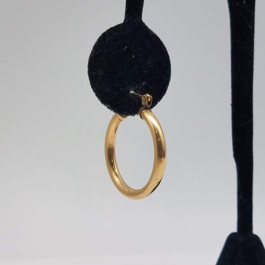 14k Gold 1 Inch 3mm Tubular Hoop Earring 2.4g image number 7