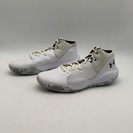 Under Armour Mens Jet 21 White Gray Round Toe Lace-Up Basketball Shoe Size 15 alternative image