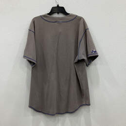 Mens Gray Blue Short Sleeve V-Neck Chicago Cubs Baseball MLB Jersey Size XL alternative image