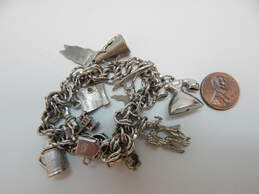 Vintage Silver Tone Travel Charm Bracelet 47.7g alternative image