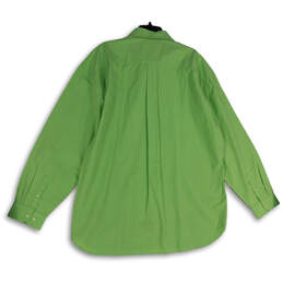 NWT Mens Green Collared Long Sleeve Pullover Button-Up Shirt Size 3XL alternative image