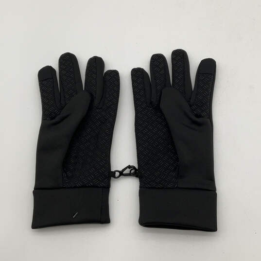 Mens Black Embroidered Logo Knitted Multipurpose Casual Winter Gloves image number 2