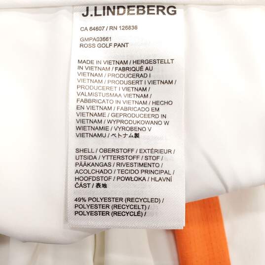 J. Lindeberg Men White/ Orange Striped Golf Pants Sz 33 image number 4