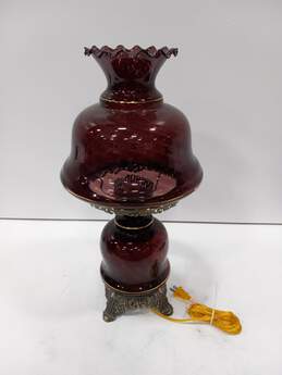 Vintage Amethyst Hurricane Lamp