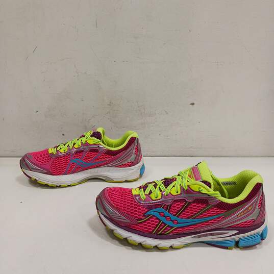 Saucony Pink/Green/Blue NeonShoes Women's Size 8.5 image number 2
