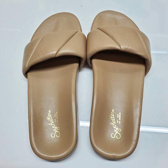 Seychelles Beige Leather Slide Sandals Size 9 image number 3