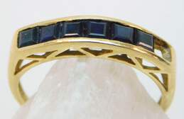 14K Gold Faceted Dark Blue Spinel Channel Set Band Ring For Repair 2.6g alternative image