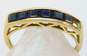 14K Gold Faceted Dark Blue Spinel Channel Set Band Ring For Repair 2.6g image number 2