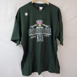 NCAA Sugar Bowl Hawaii Warriors New Orleans Green T-Shirt Men's XL