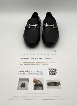 Salvatore Ferragamo Men's Size 8 Black Leather Driver Shoes