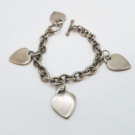 Sterling Silver Bolo Heart Charm 7in Bracelet 51.6g image number 1