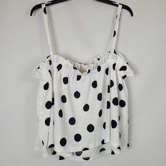 Current Air Women White Polka Dot Top XL NWT image number 2