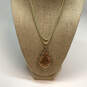 Designer Kendra Scott Gold-Tone Aiden Filigree Long Pendant Necklace image number 1