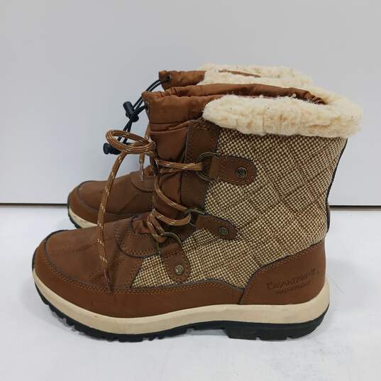 Bearpaw Bethany Women's Brown Leather Snow Boots Size 7 image number 1
