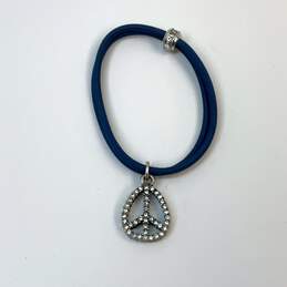 Designer Lucky Brand Silver-Tone Rhinestone Peace Sign Charm Bracelet alternative image