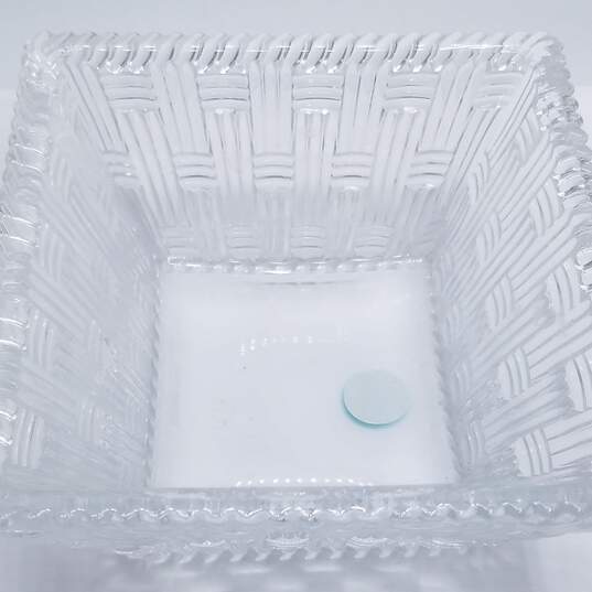 Tiffany & Co. Authentic Glass Crystal Square Trinket Candy Dish W/C.O.A 379.4g image number 1