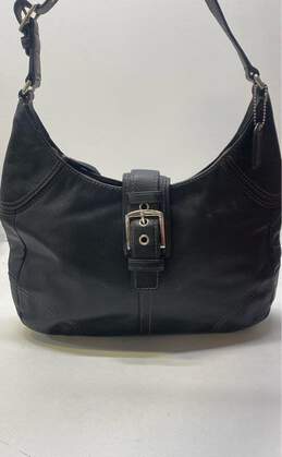 COACH F11197 Black Leather Shoulder Hobo Tote Bag