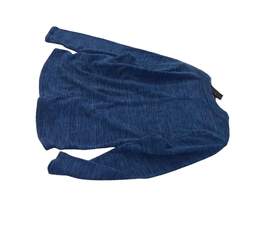 Mens Blue V Neck Casual Long Sleeve  Pullover T Shirt Size Large alternative image