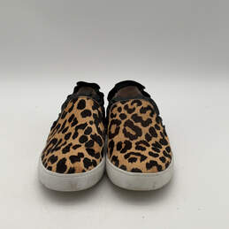 Womens Brown Black Leopard Print Suede Low Top Slip-On Sneaker Shoes Sz 8 M