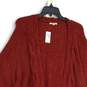 NWT Maurices Womens Red Knitted Long Sleeve Open Front Cardigan Sweater Size 3X image number 3