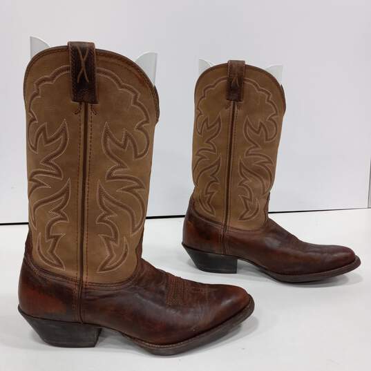 Men's Leather Cowboy Boots Size 9.5 image number 1