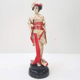 Geisha Doll Vintage Japanese Silk Kimono Musical Doll