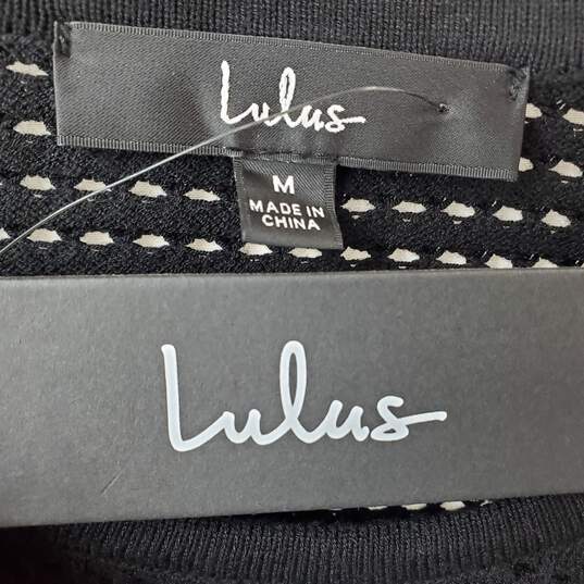 Lulus Black Mesh LS Pullover Shirt Women's Medium NWT image number 3